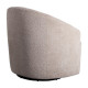 Beige Boucle Barrel Shaped Swivel Accent Chair